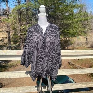 Torrid Zebra Print Blouse in Black and Gray
